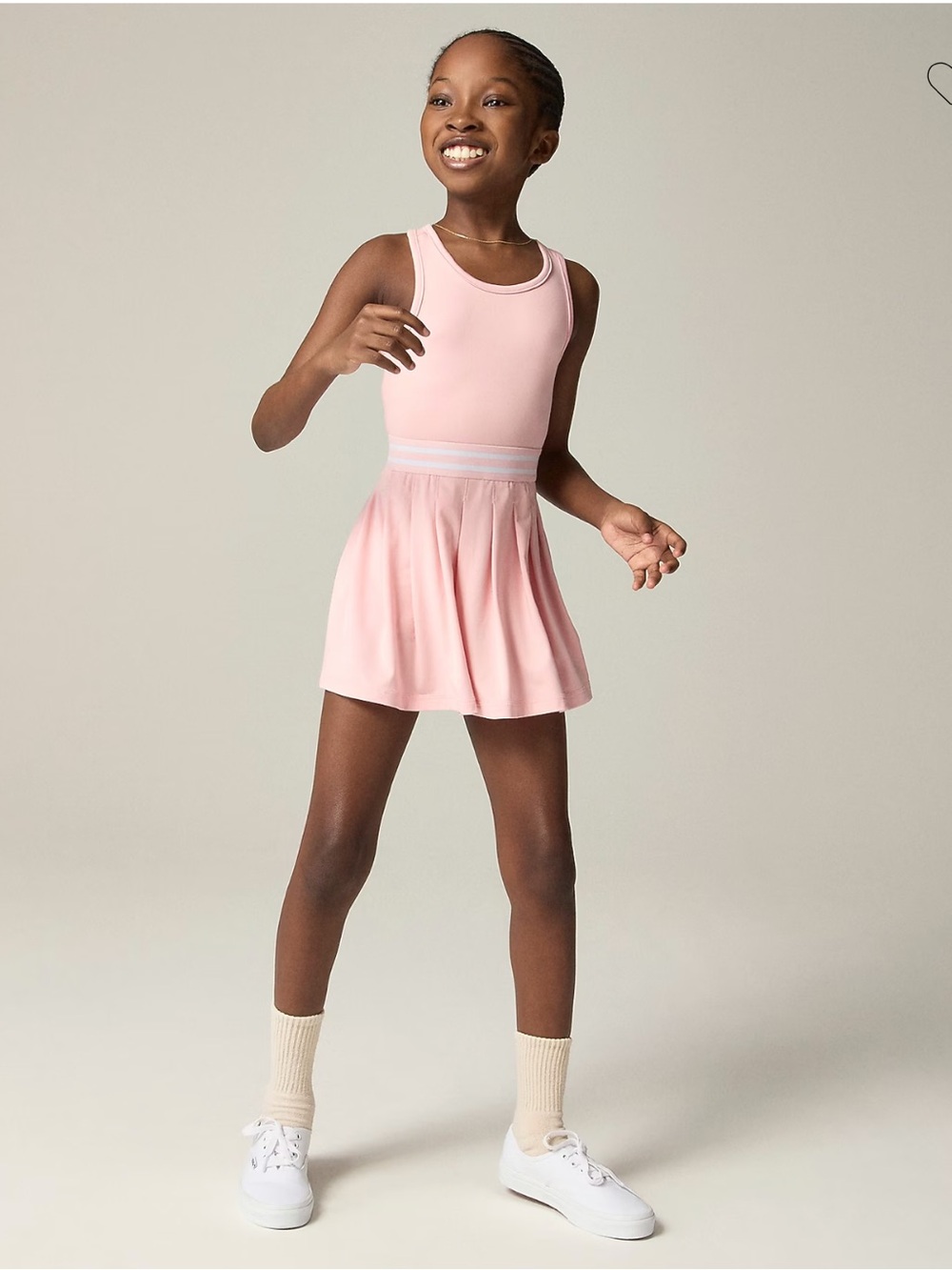 New with tags J.Crew girls performance jersey Pink pleated skort shorts dress